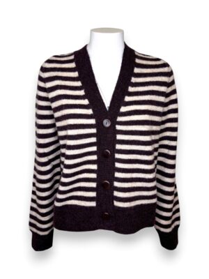 Cardigan alpaca rigato