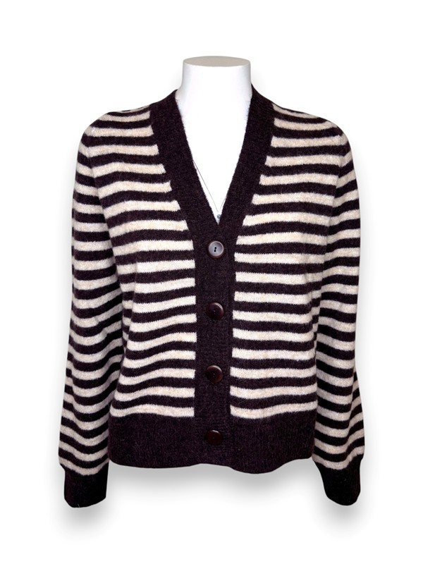 Cardigan alpaca rigato