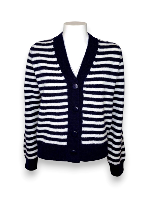 Cardigan alpaca rigato