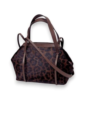 Borsa alba mini in cavallino leopardo