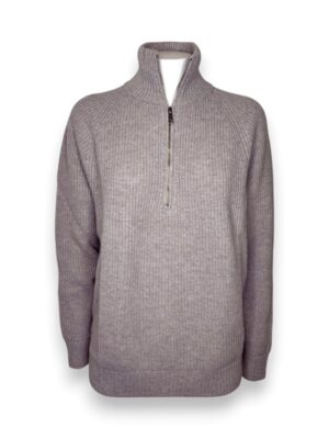 Sweater costa inglese misto cashmere tinto filo