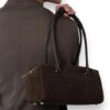 Borsa rettangolare in camoscio