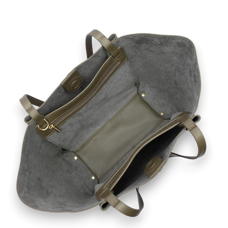 Shopper l in pelle martellata