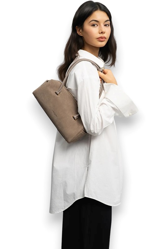 Borsa rettangolare in camoscio