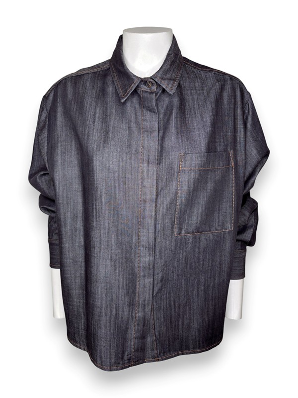 Camicia over denim non lavato