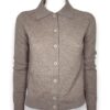 Cardigan collo polo pura lana