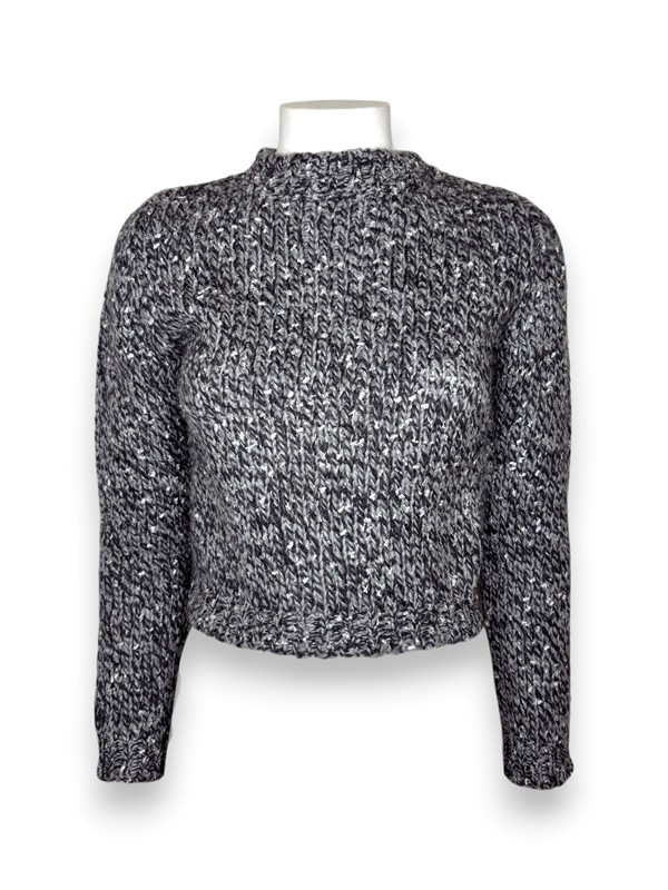 Girocollo cropped lana alpaca melange