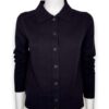 Cardigan collo polo pura lana